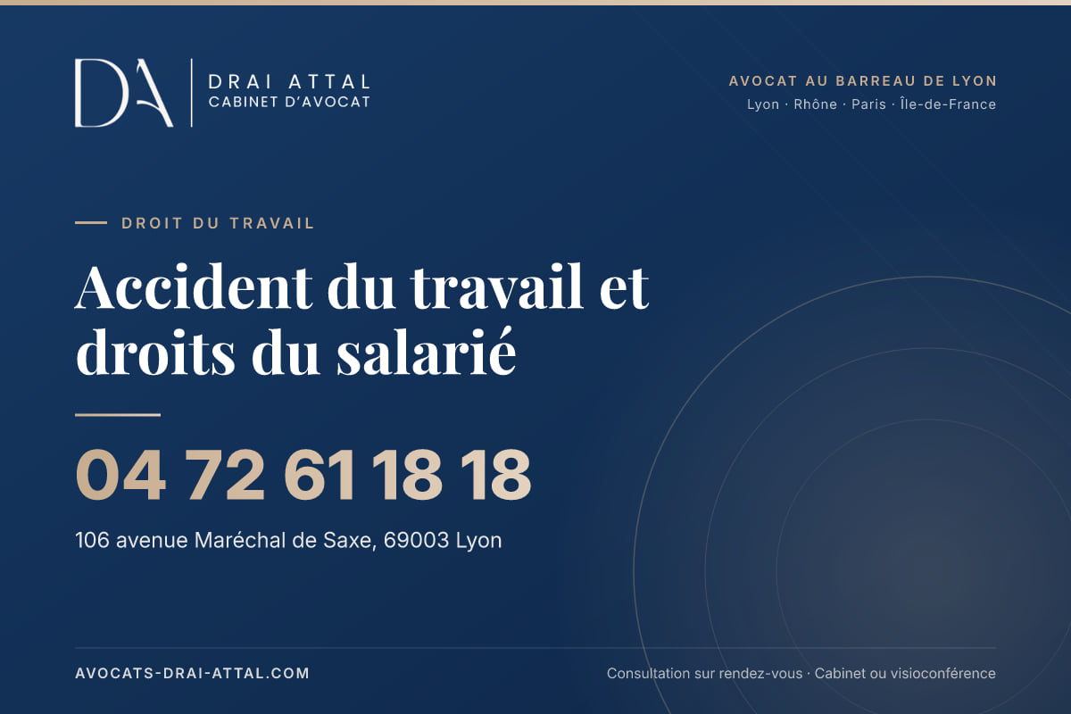 Accident du travail et droits du salarié – Cabinet Drai Attal, avocat à Lyon, 106 avenue Maréchal de Saxe 69003 Lyon, tél. 04 72 61 18 18