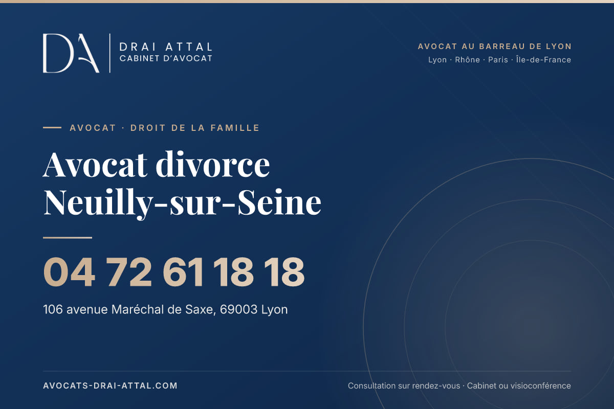 Avocat divorce Neuilly-sur-Seine – Cabinet Drai Attal, avocat à Lyon, 106 avenue Maréchal de Saxe 69003 Lyon, tél. 04 72 61 18 18