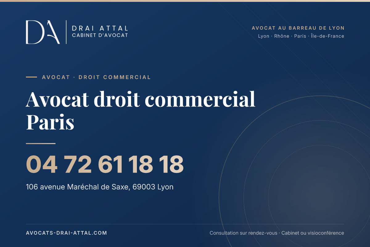 Avocat droit commercial Paris – Cabinet Drai Attal, avocat à Lyon, 106 avenue Maréchal de Saxe 69003 Lyon, tél. 04 72 61 18 18