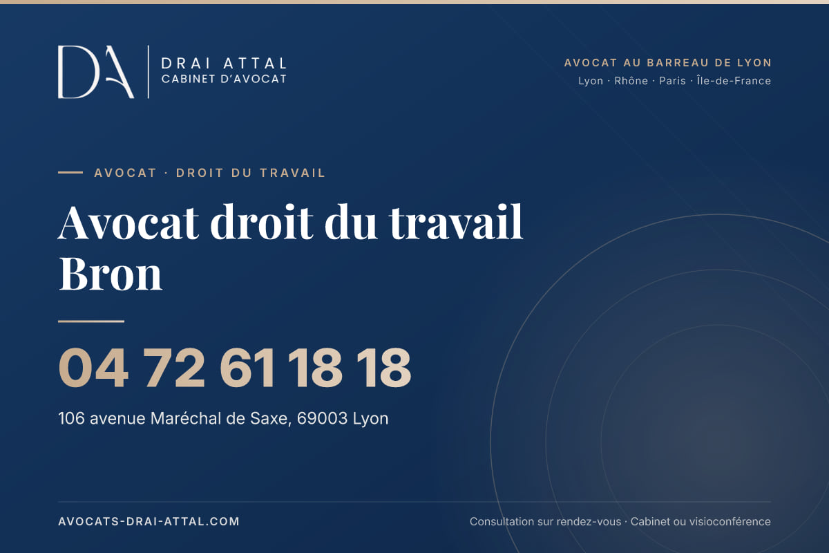 Avocat droit du travail Bron – Cabinet Drai Attal, avocat à Lyon, 106 avenue Maréchal de Saxe 69003 Lyon, tél. 04 72 61 18 18