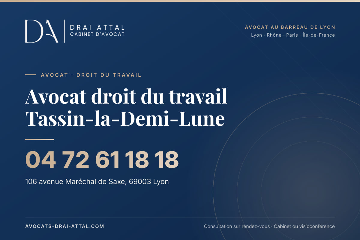 Avocat droit du travail Tassin-la-Demi-Lune – Cabinet Drai Attal, avocat à Lyon, 106 avenue Maréchal de Saxe 69003 Lyon, tél. 04 72 61 18 18