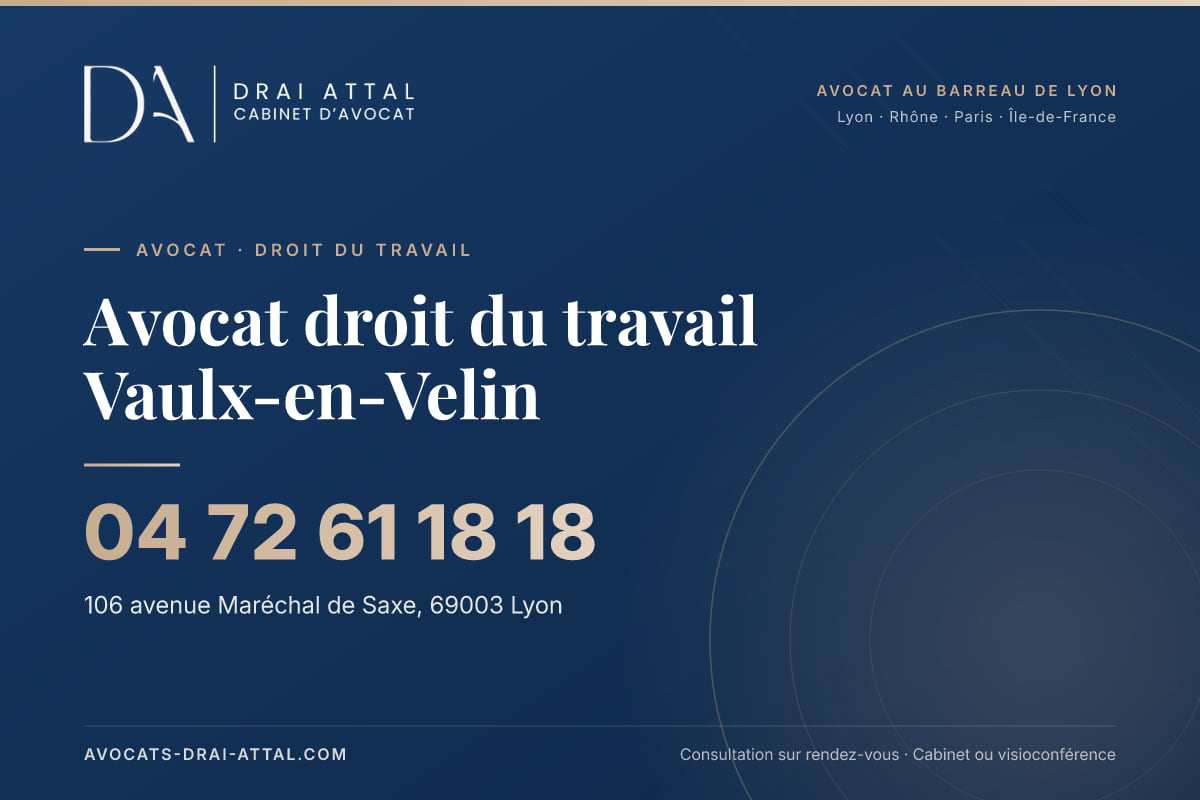 Avocat droit du travail Vaulx-en-Velin – Cabinet Drai Attal, avocat à Lyon, 106 avenue Maréchal de Saxe 69003 Lyon, tél. 04 72 61 18 18