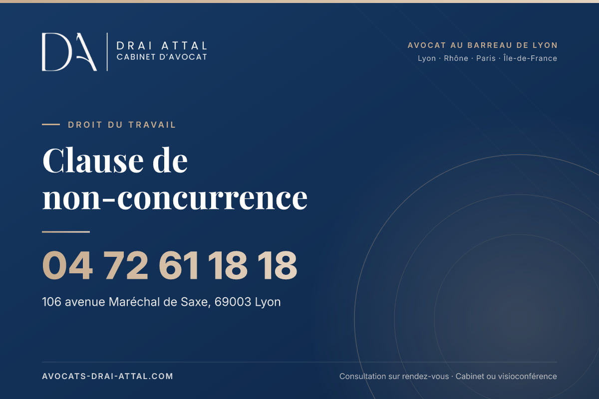 Clause de non-concurrence – Cabinet Drai Attal, avocat à Lyon, 106 avenue Maréchal de Saxe 69003 Lyon, tél. 04 72 61 18 18