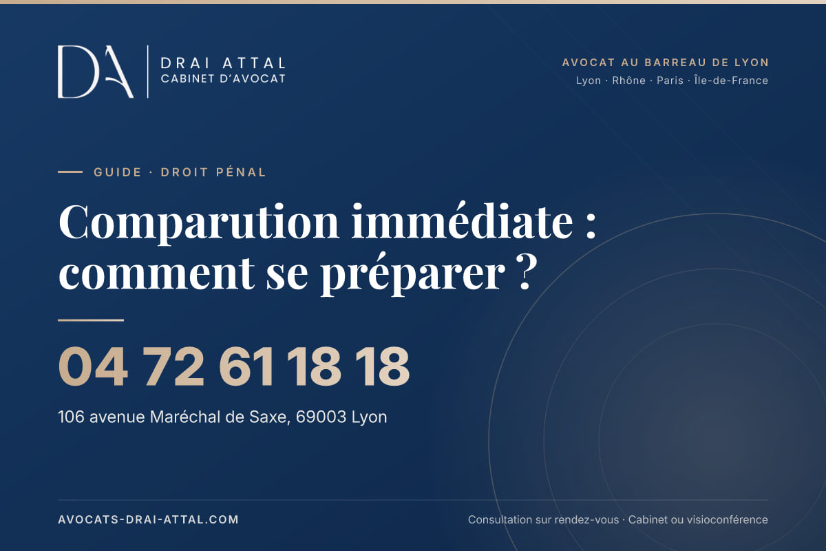 Comparution immédiate : comment se préparer ? – Cabinet Drai Attal, avocat à Lyon, 106 avenue Maréchal de Saxe 69003 Lyon, tél. 04 72 61 18 18