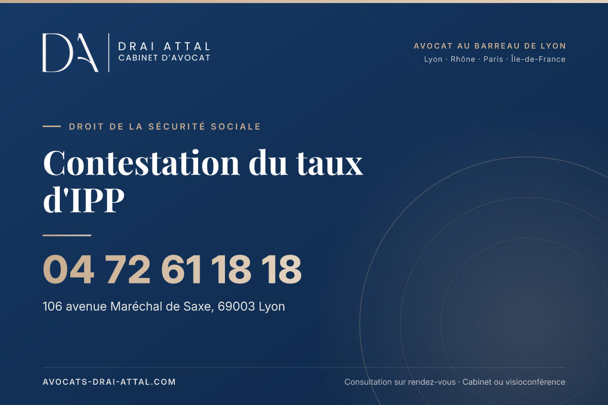 Contestation du taux d'IPP – Cabinet Drai Attal, avocat à Lyon, 106 avenue Maréchal de Saxe 69003 Lyon, tél. 04 72 61 18 18