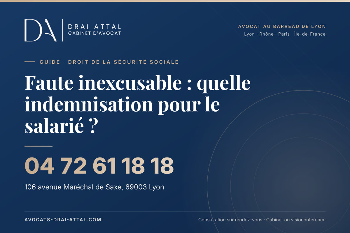 Faute inexcusable : quelle indemnisation pour le salarié ? – Cabinet Drai Attal, avocat à Lyon, 106 avenue Maréchal de Saxe 69003 Lyon, tél. 04 72 61 18 18