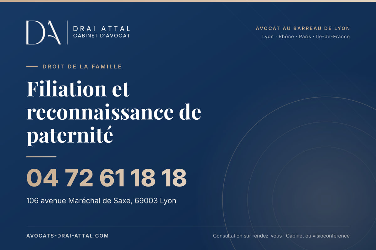 Filiation et reconnaissance de paternité – Cabinet Drai Attal, avocat à Lyon, 106 avenue Maréchal de Saxe 69003 Lyon, tél. 04 72 61 18 18