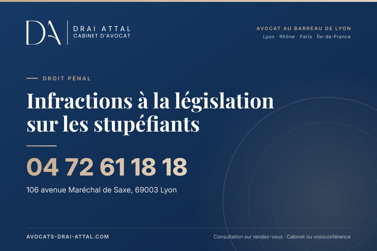 Infractions à la législation sur les stupéfiants – Cabinet Drai Attal, avocat à Lyon, 106 avenue Maréchal de Saxe 69003 Lyon, tél. 04 72 61 18 18