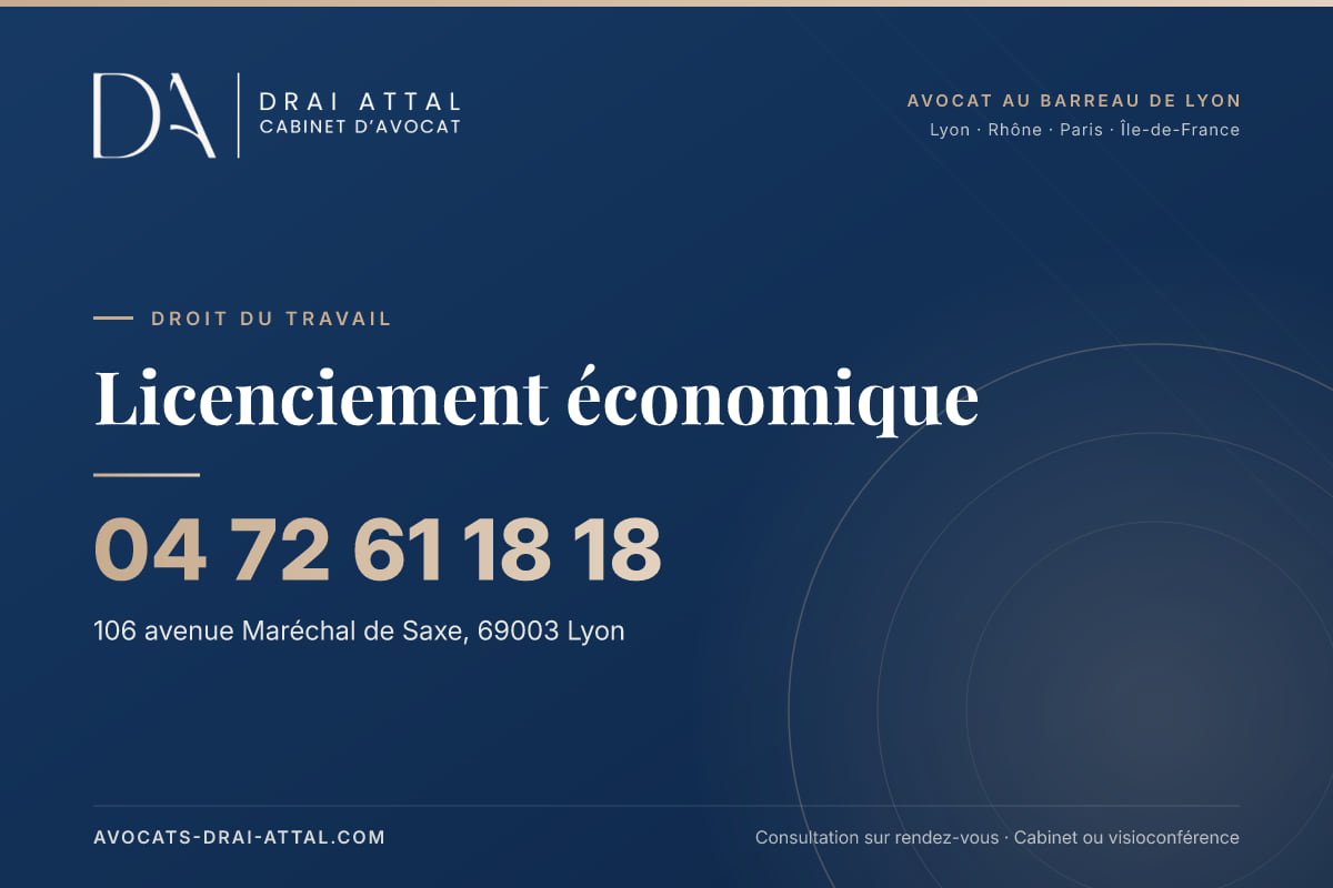 Licenciement économique – Cabinet Drai Attal, avocat à Lyon, 106 avenue Maréchal de Saxe 69003 Lyon, tél. 04 72 61 18 18