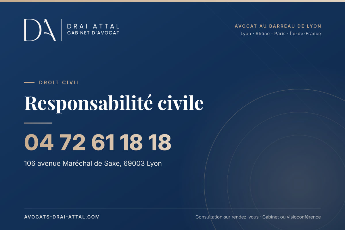 Responsabilité civile – Cabinet Drai Attal, avocat à Lyon, 106 avenue Maréchal de Saxe 69003 Lyon, tél. 04 72 61 18 18