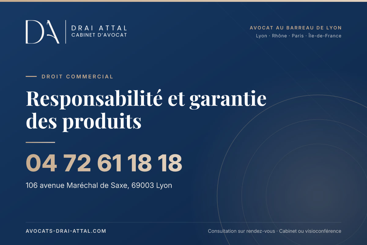 Responsabilité et garantie des produits – Cabinet Drai Attal, avocat à Lyon, 106 avenue Maréchal de Saxe 69003 Lyon, tél. 04 72 61 18 18