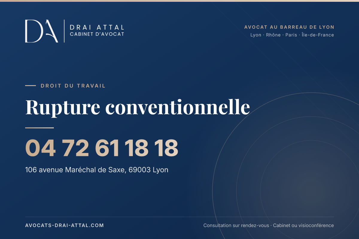 Rupture conventionnelle – Cabinet Drai Attal, avocat à Lyon, 106 avenue Maréchal de Saxe 69003 Lyon, tél. 04 72 61 18 18