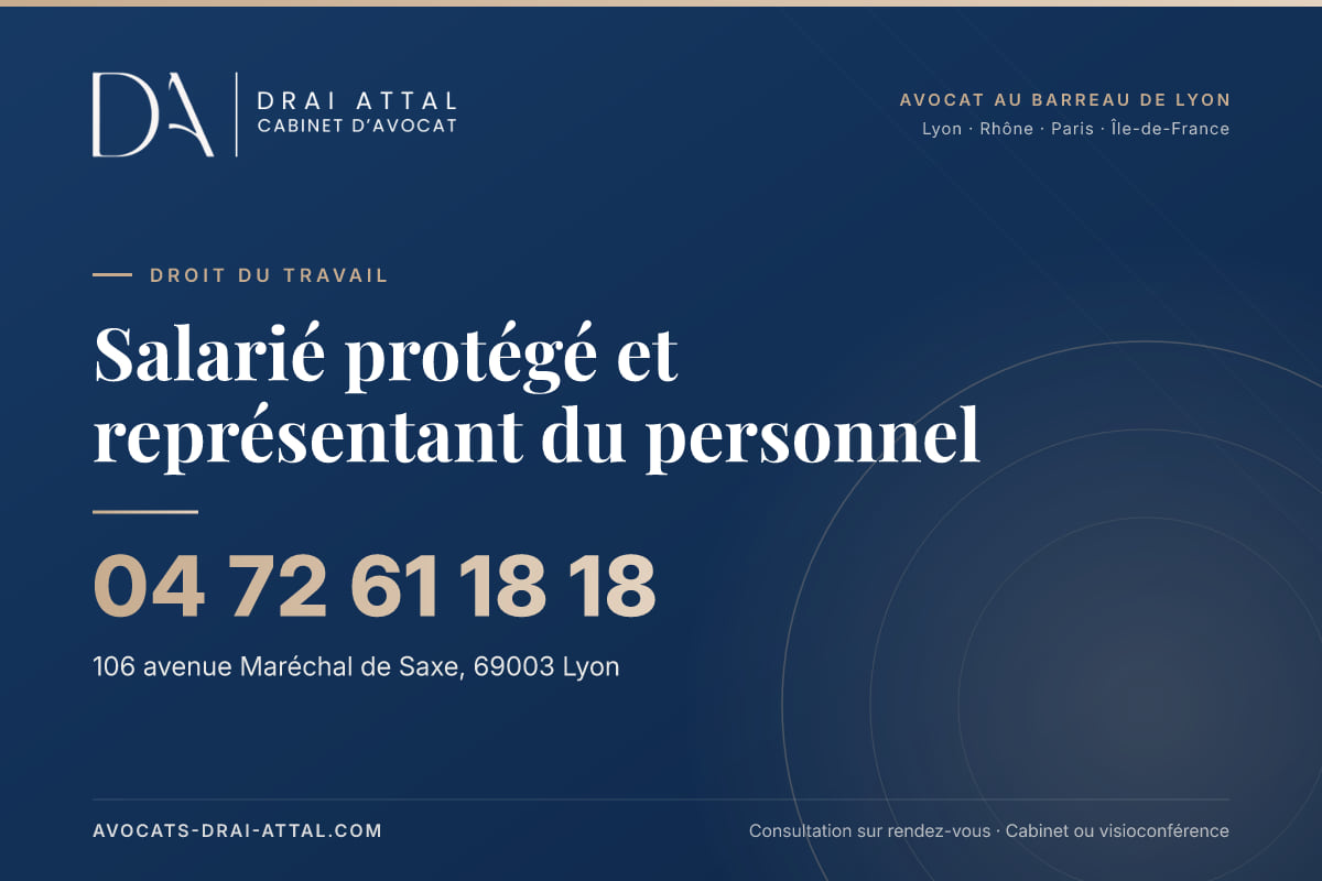 Salarié protégé et représentant du personnel – Cabinet Drai Attal, avocat à Lyon, 106 avenue Maréchal de Saxe 69003 Lyon, tél. 04 72 61 18 18
