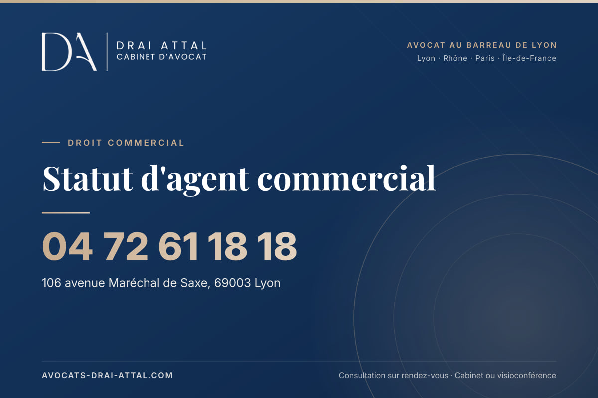 Statut d'agent commercial – Cabinet Drai Attal, avocat à Lyon, 106 avenue Maréchal de Saxe 69003 Lyon, tél. 04 72 61 18 18