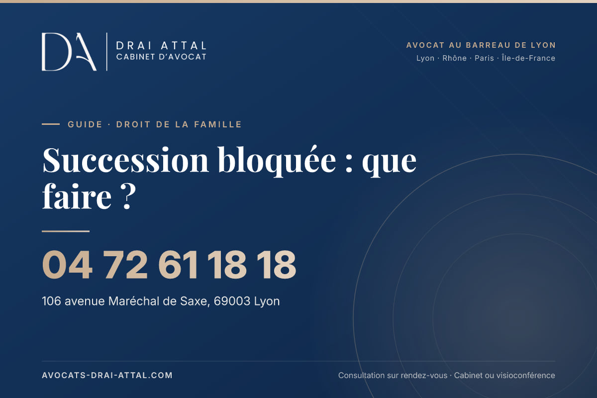 Succession bloquée : que faire ? – Cabinet Drai Attal, avocat à Lyon, 106 avenue Maréchal de Saxe 69003 Lyon, tél. 04 72 61 18 18